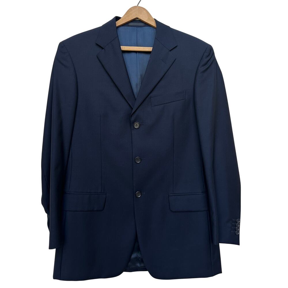 Gritti by Ermenegildo Zegna Navy Wool Blazer 46R Made in Italy